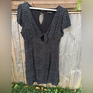 Solemio Black and White Speckled Mini Dress
